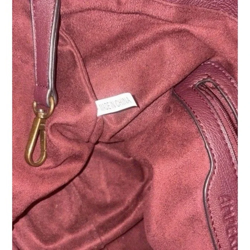 Ampere Large Oxblood Vegan Leather Shoppers Tote Shoulder Bag No Crossbody Strap